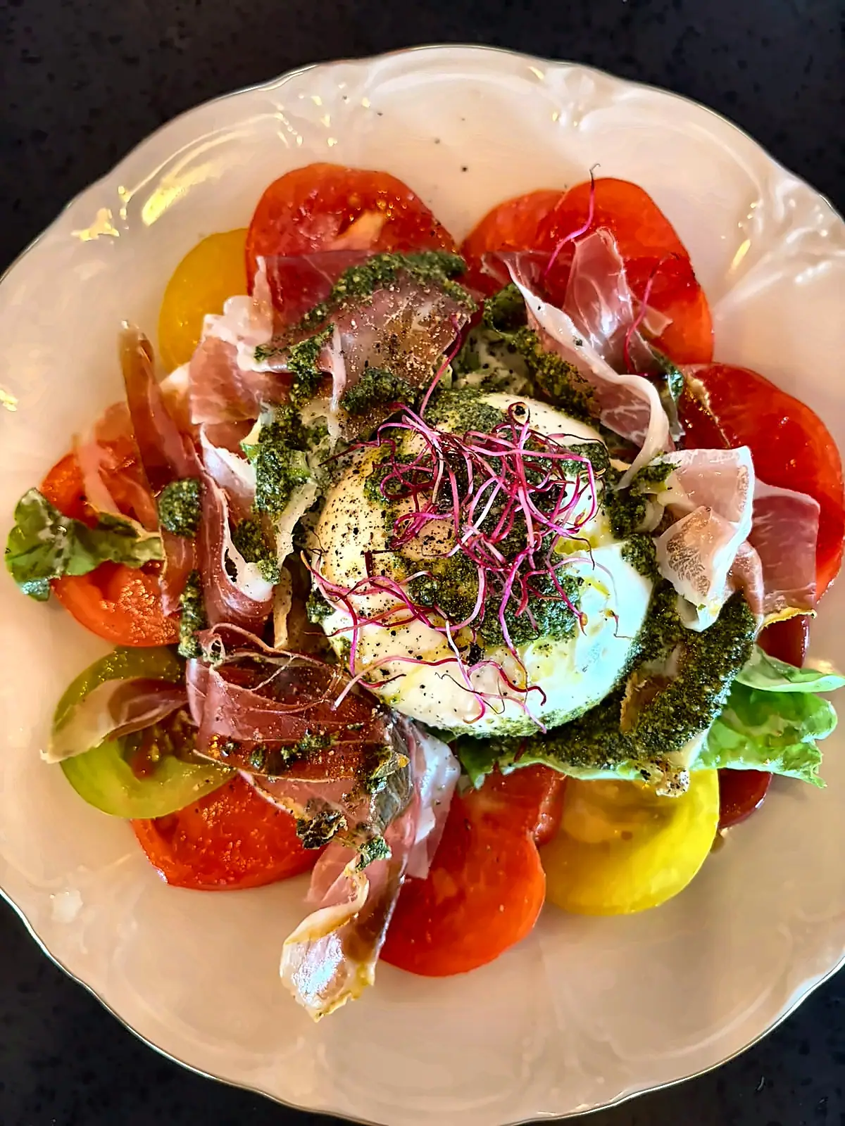 Burrata & tomates anciennes